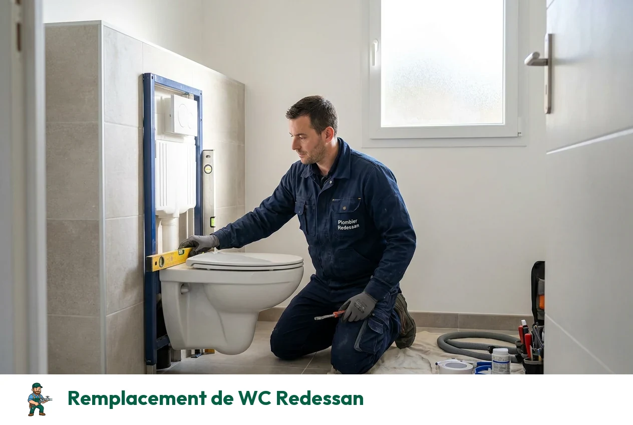 Remplacement de WC à Redessan